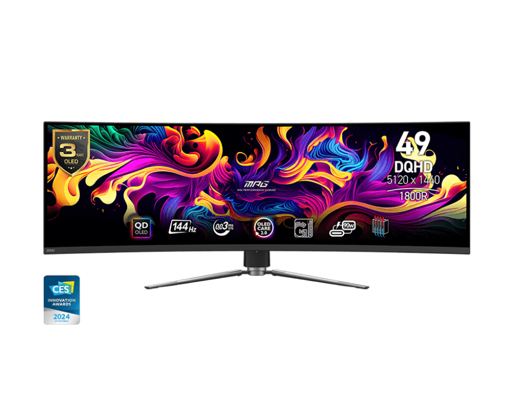 MSI MPG491CQP QD-OLED 40" MONITOR  曲面電競顯示器 (2K DQHD 144Hz 0.03ms CURVED 1800R)