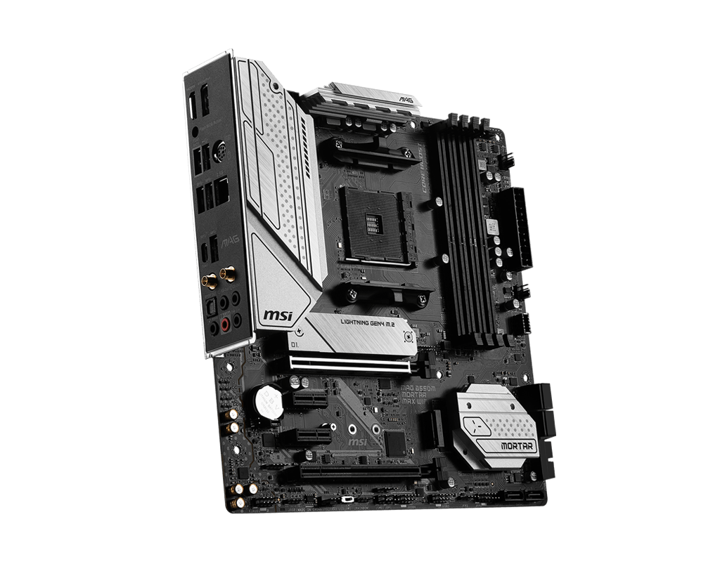 MSI 微星 MAG B550M MORTAR MAX WIFI Micro-ATX 白色主機板 (DDR4)