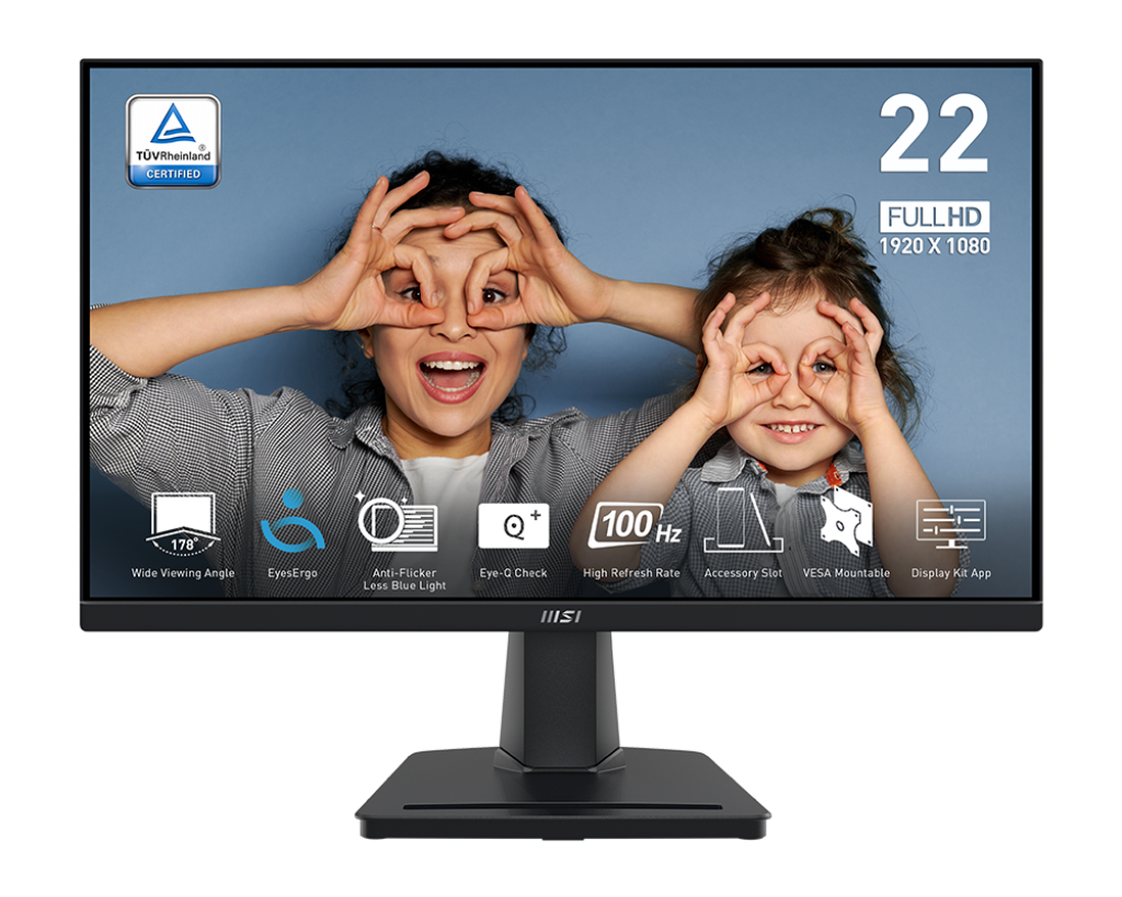 MSI 微星 Pro MP225V MONITOR 專業護眼顯示器 (22 吋 100Hz Less Blue Light) - 1920 x 1080