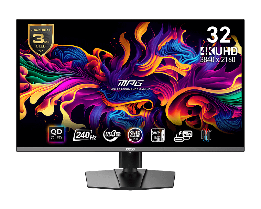 MSI MPG321URX 32" MONITOR  量子點電競顯示器 (4K UHD 240Hz 0.03ms 10 bits ClearMR 13000 True Black 400 )