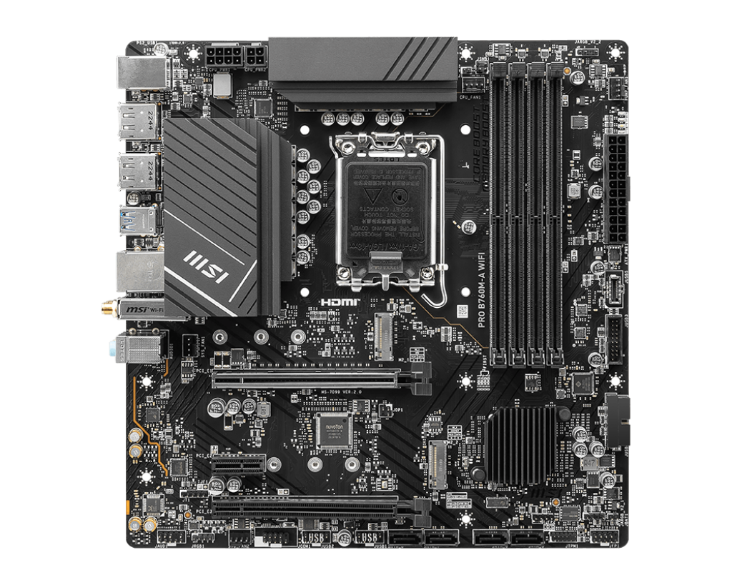 (本月热卖)MSI 微星PRO B760M-A WIFI DDR4 Micro-ATX 主机板(DDR4) 