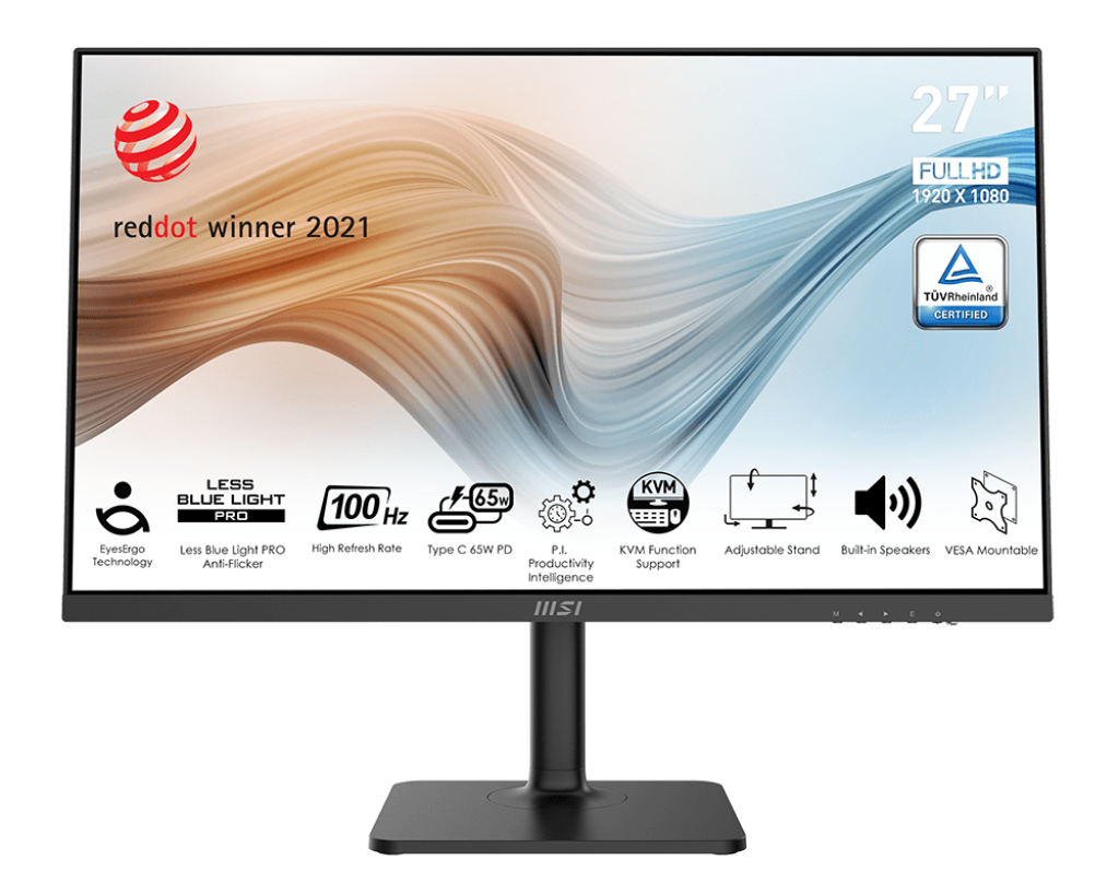 MSI 微星Modern MD272XP MONITOR 显示器(27" FHD IPS 100Hz 1ms 可90度旋转/ 可调升降内置喇叭)