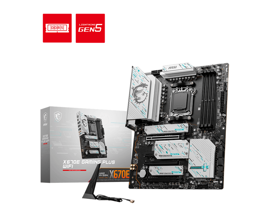 MSI 微星 X670E GAMING PLUS WIFI ATX 白色主機板 (DDR5)