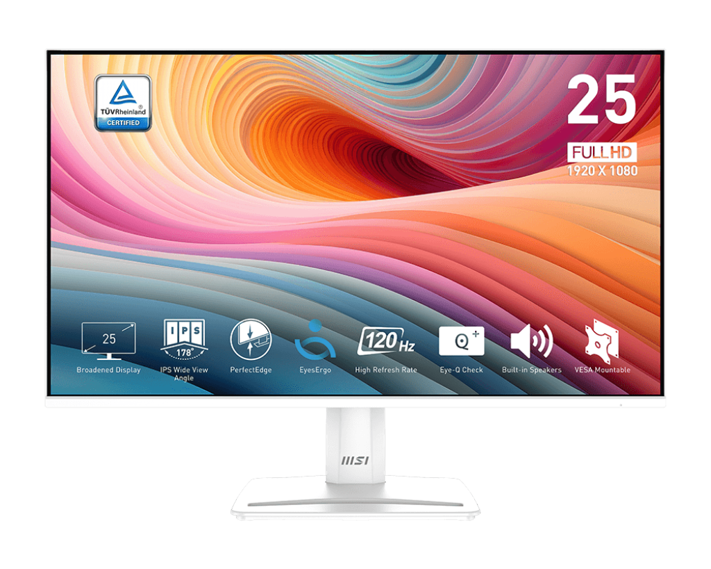 MSI 微星PRO MP251 E2 MONITOR 专业显示器25" FHD IPS 120Hz 内置喇叭- 1920 x 1080 黑/白