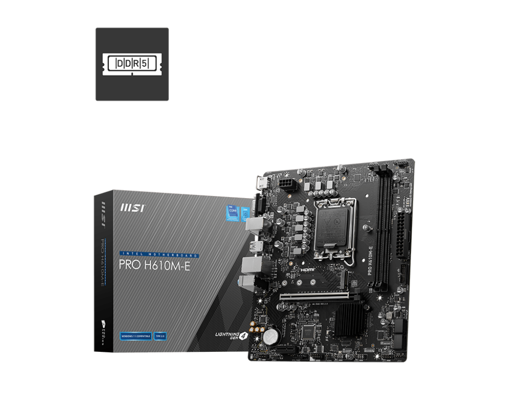 MSI 微星PRO H610M-E D5 Micro-ATX 主机板(DDR5)