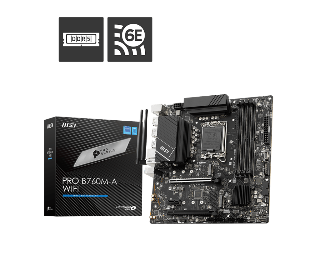 【電腦節限定】MSI 微星 PRO B760M-A WIFI Micro-ATX 主機板 (DDR5)