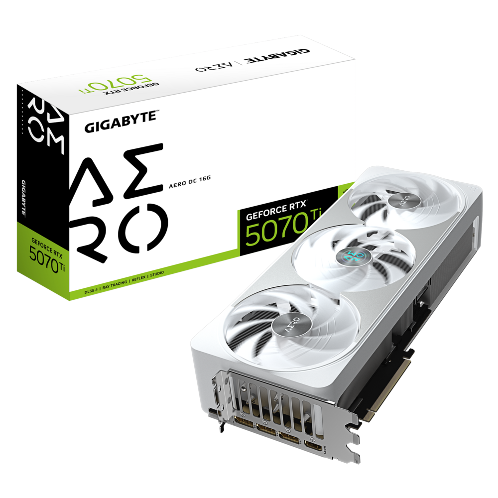 GIGABYTE 技喜GeForce RTX 5070 Ti 16GB AERO OC 白色显示卡