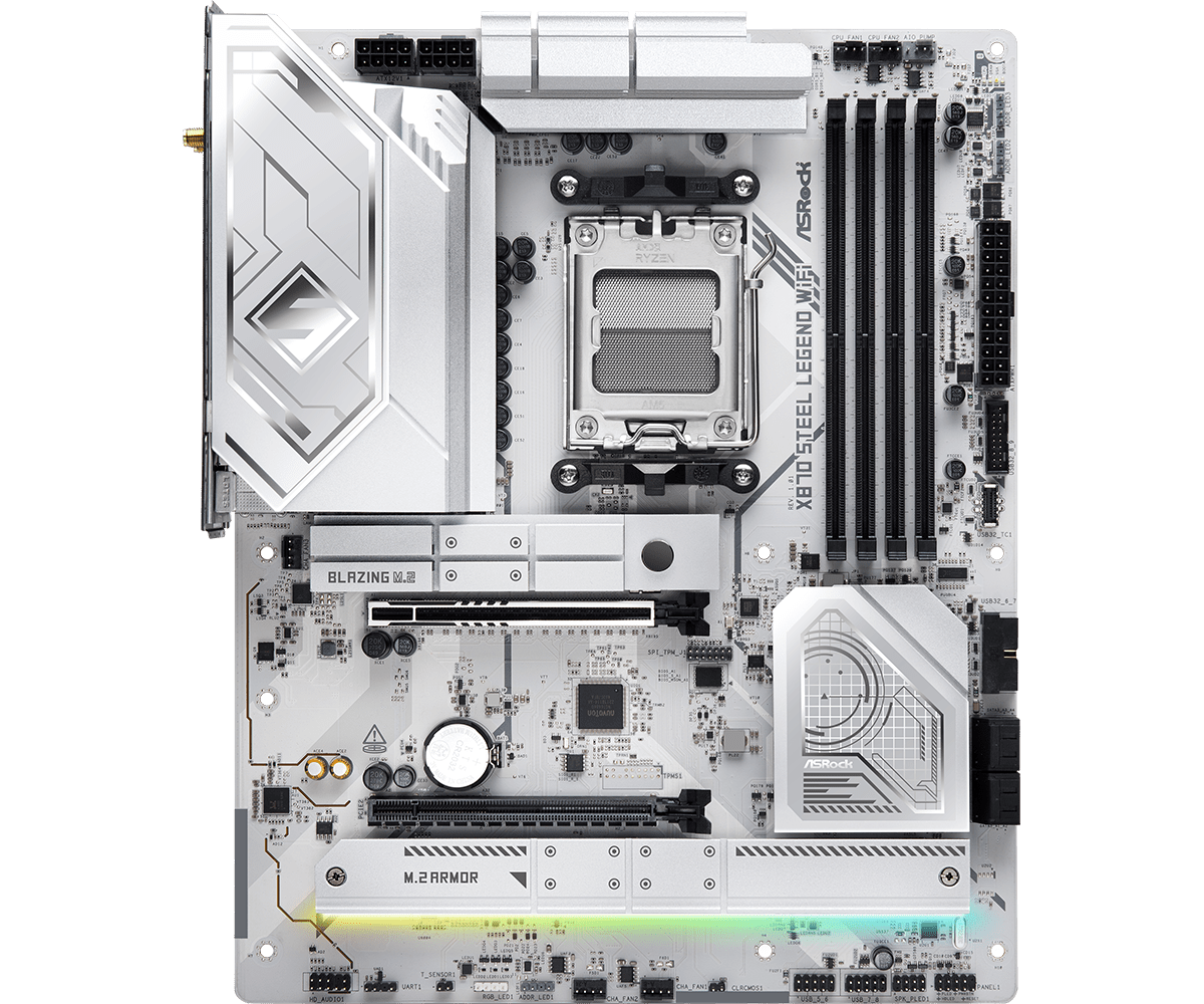 ASRock 华擎X870 Steel Legend WiFi ATX 白色主机板(DDR5)