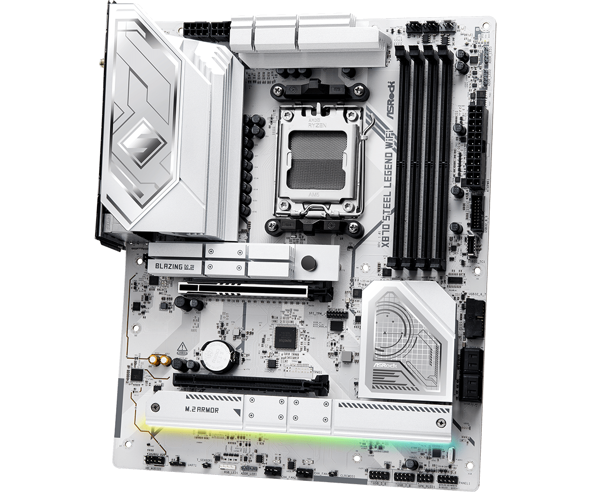 ASRock 华擎X870 Steel Legend WiFi ATX 白色主机板(DDR5)