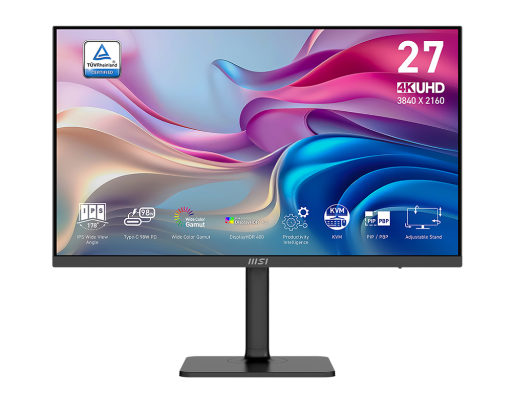 MSI Modern MD272UPHG MONITOR 專業顯示器 (4K UHD 100Hz 0.04ms 10 bits ClearMR 13000 True Black 400)