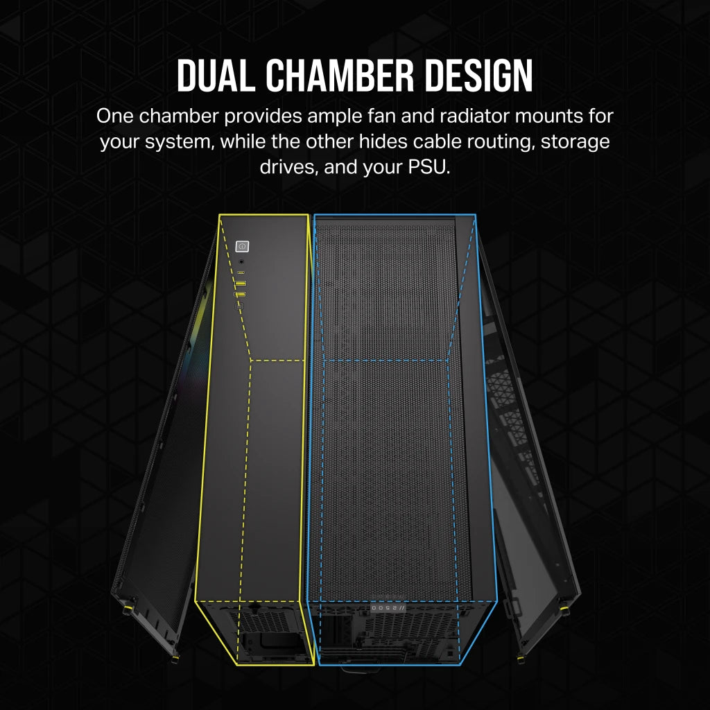 CORSAIR iCUE LINK 2500X RGB MATX 中塔机箱强化玻璃Dual Chamber 