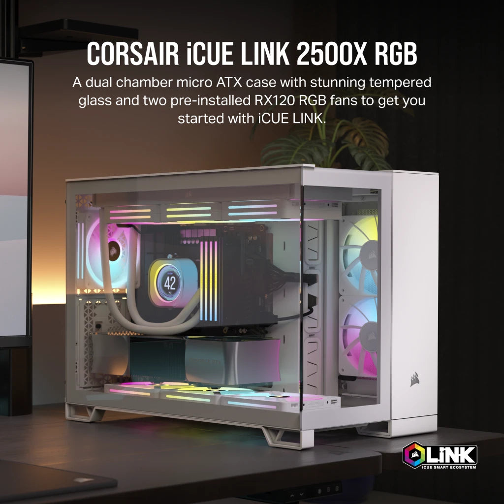 CORSAIR iCUE LINK 2500X RGB MATX 中塔機箱 強化玻璃 Dual Chamber