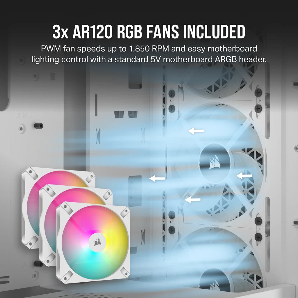 CORSAIR 3000D RGB Airflow ATX 中塔机箱强化玻璃