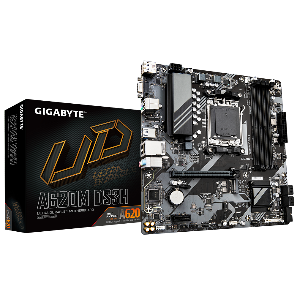 GIGABYTE 技嘉A620M DS3H Micro-ATX 主机板(DDR5)