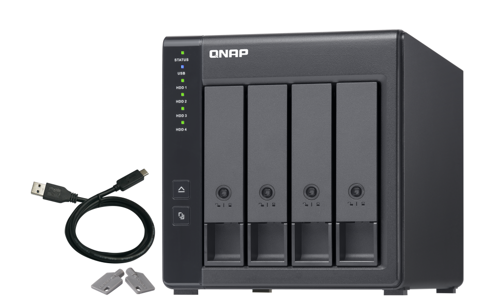 QNAP TR-004 4-bay USB 3.2 Gen 1 RAID 磁碟阵列外接盒储存外接盒DAS 