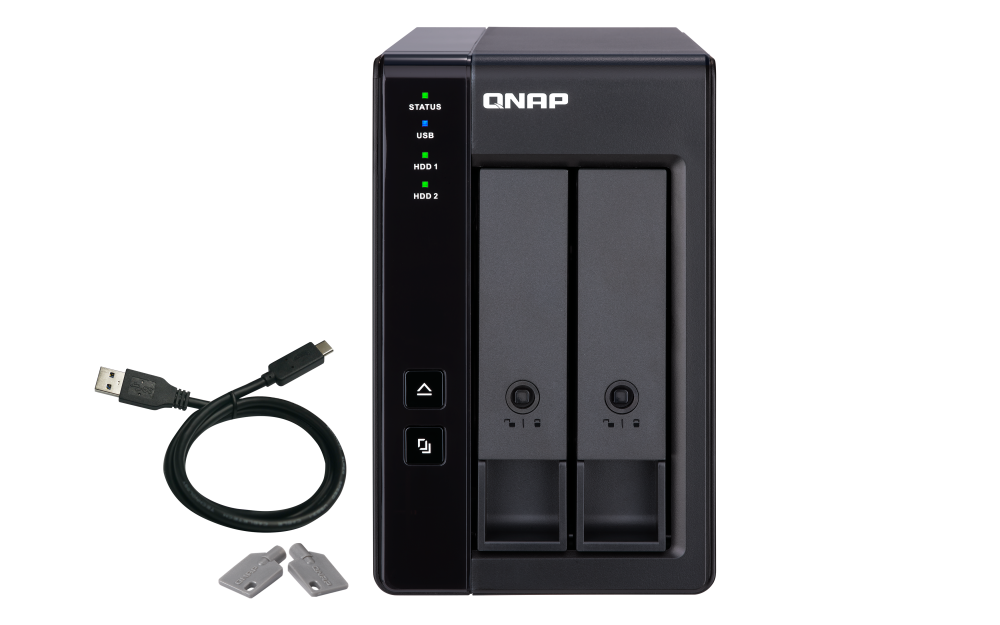 QNAP  TR-002 2-bay USB 3.2 Gen 2 RAID 磁碟陣列外接盒 儲存外接盒 DAS