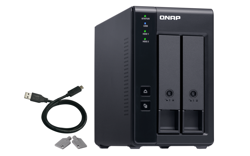 QNAP TR-002 2-bay USB 3.2 Gen 2 RAID 磁碟阵列外接盒储存外接盒DAS 