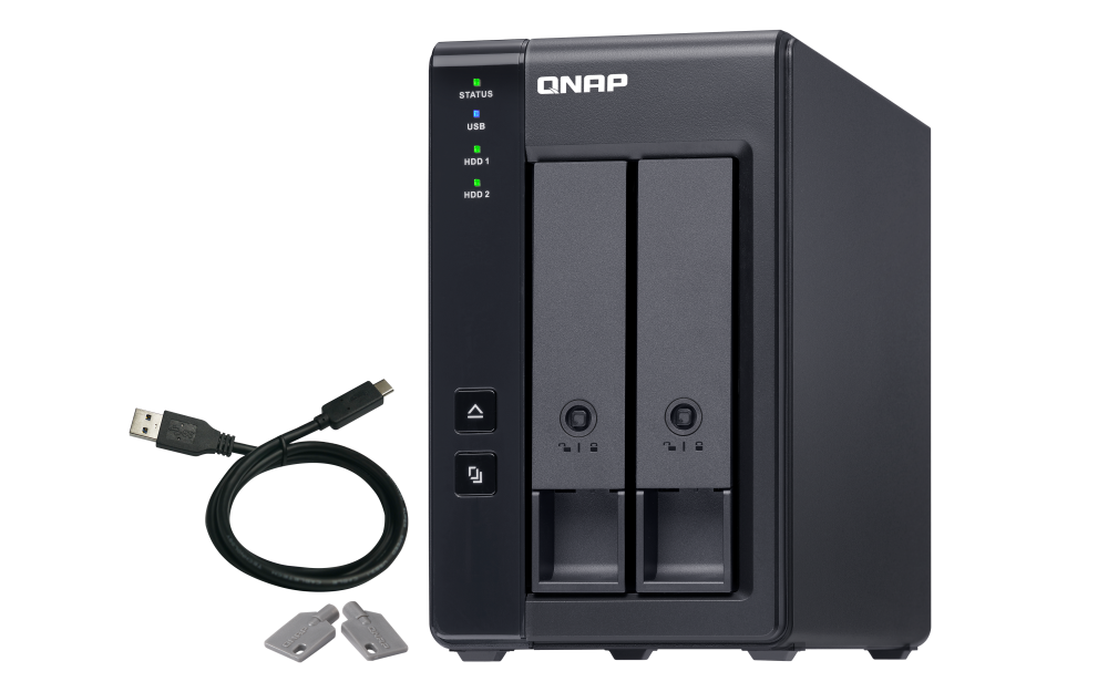 QNAP TR-002 2-bay USB 3.2 Gen 2 RAID 磁碟阵列外接盒储存外接盒DAS 