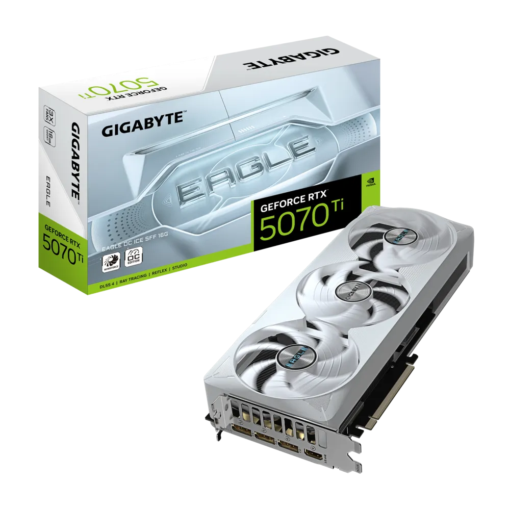 GIGABYTE 技喜GeForce RTX 5070 Ti 16GB EAGLE ICE OC 白色显示卡