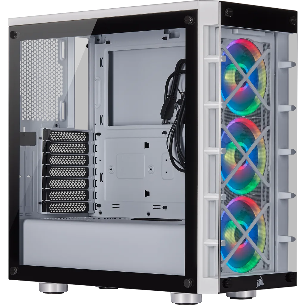 Corsair iCUE 465x RGB ATX Smart CASE 中塔机箱强化玻璃白色