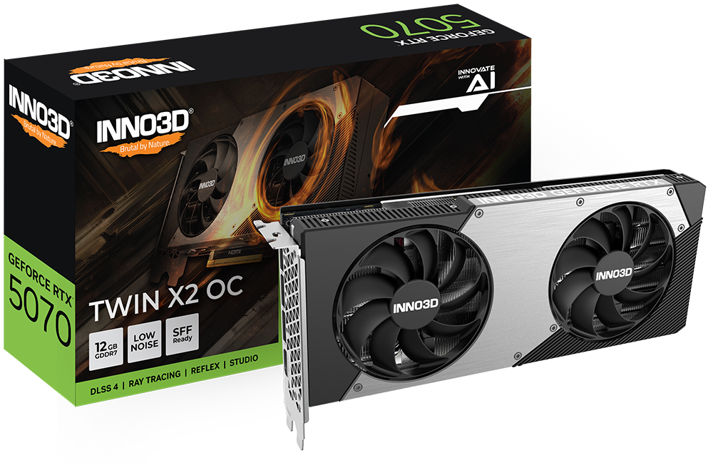 INNO3D GeForce RTX 5070 Twin X2 OC 显示卡12GB GDDR7