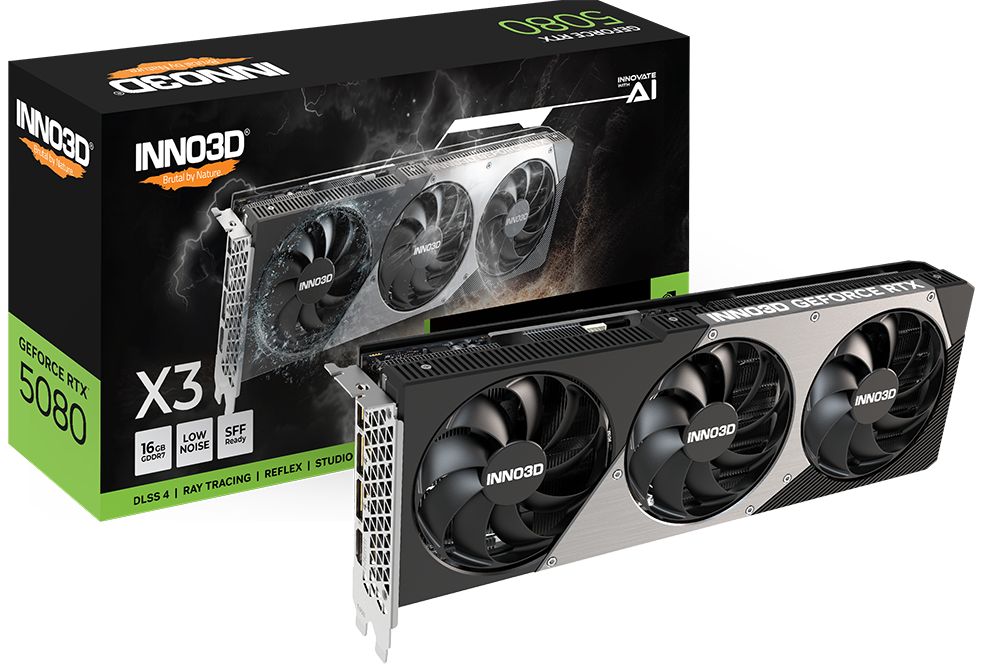 INNO3D GeForce RTX 5080 X3 16GB GDDR7 DLSS4 显示卡dual slot 