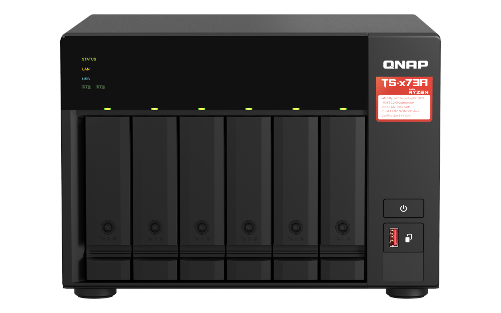 QNAP TS-673A 6-Bay 中小企NAS 可存储M.2 2280 SSD 