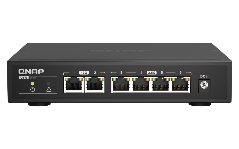 QNAP QSW-2104-2T 無網管型交換器 2埠 10GbE 4埠 2.5GbE 60Gbps