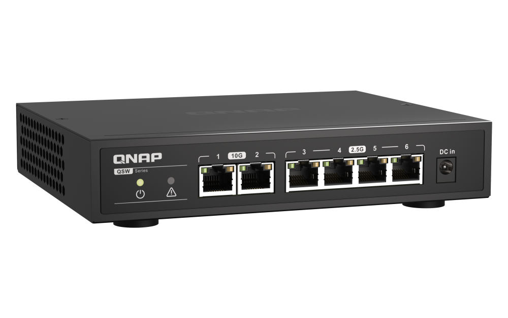 QNAP QSW-2104-2T 無網管型交換器 2埠 10GbE 4埠 2.5GbE 60Gbps