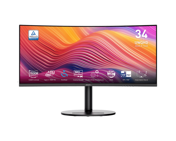 (內置喇叭) MSI 微星 MD342CQP MONITOR 專業顯示器 34" UWQHD 120Hz VA 1500R Curved - 3440 x 1440 黑/白