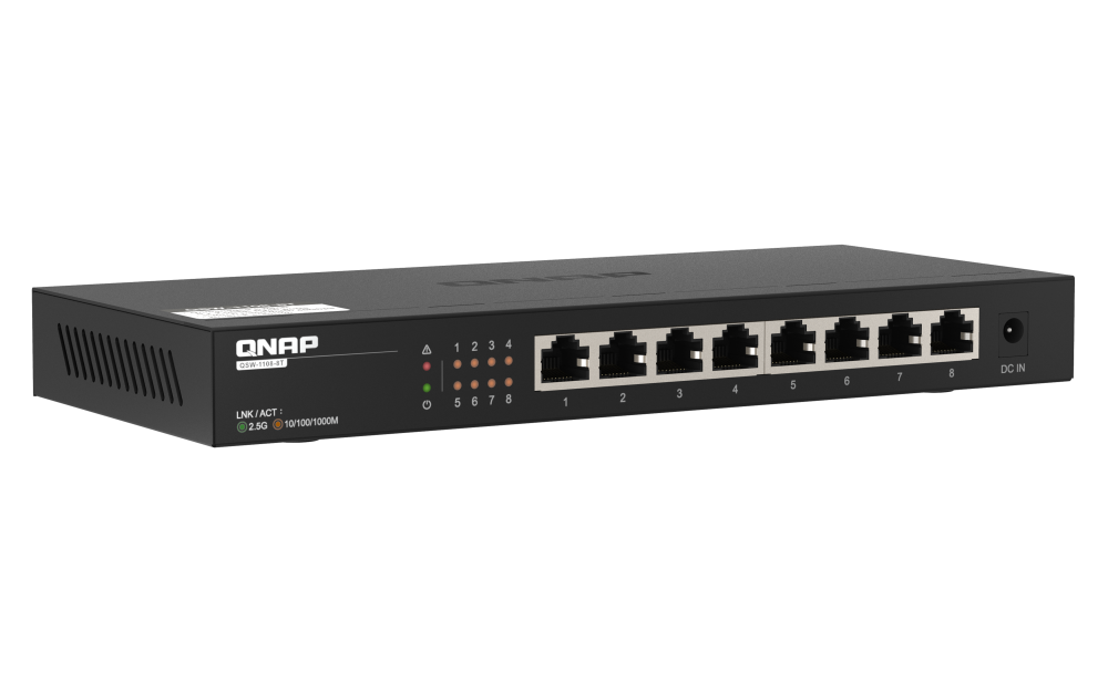 QNAP QSW-1108-8T 無網管型交換器 8埠 8Ports 2.5GbE 25Gbps