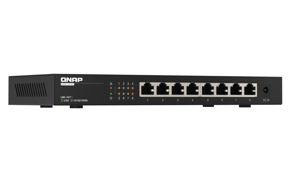 QNAP QSW-1108-8T 无网管型交换器8埠8Ports 2.5GbE 25Gbps 