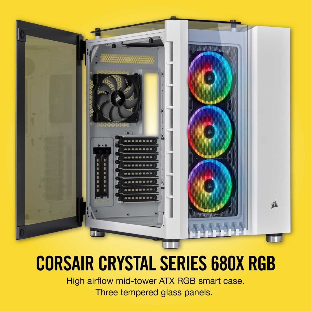 CORSAIR Crystal Series 680X RGB High Airflow EATX 中塔機箱 強化玻璃