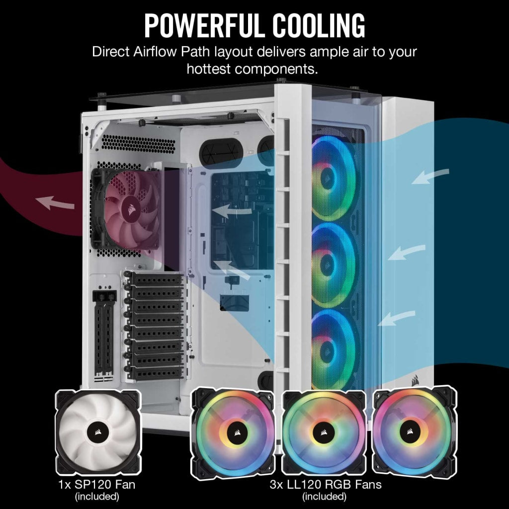 CORSAIR Crystal Series 680X RGB High Airflow EATX 中塔机箱强化玻璃