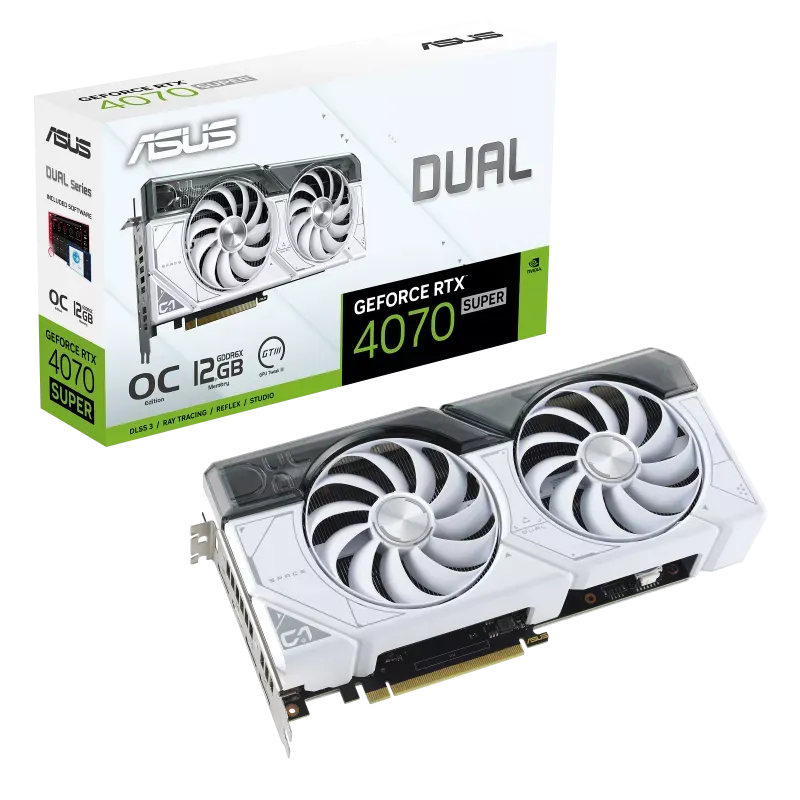 ASUS 華碩 Dual WHITE GeForce RTX 4070 OC 白色顯示卡 12G GDDR6X