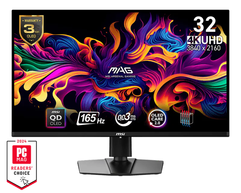 MSI 微星 MAG 321UP QD-OLED MONITOR  電競顯示器 4K UHD 165Hz QD OLED 0.03ms 10 bits Curved 1700R