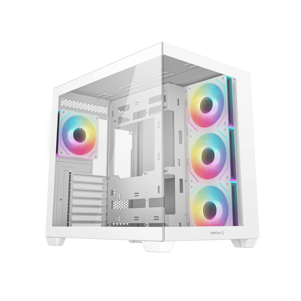 【情人节特惠】DEEPCOOL CG530 4F ATX CASE 机箱支援背插底板黑/白(内附4把ARGB风扇) 