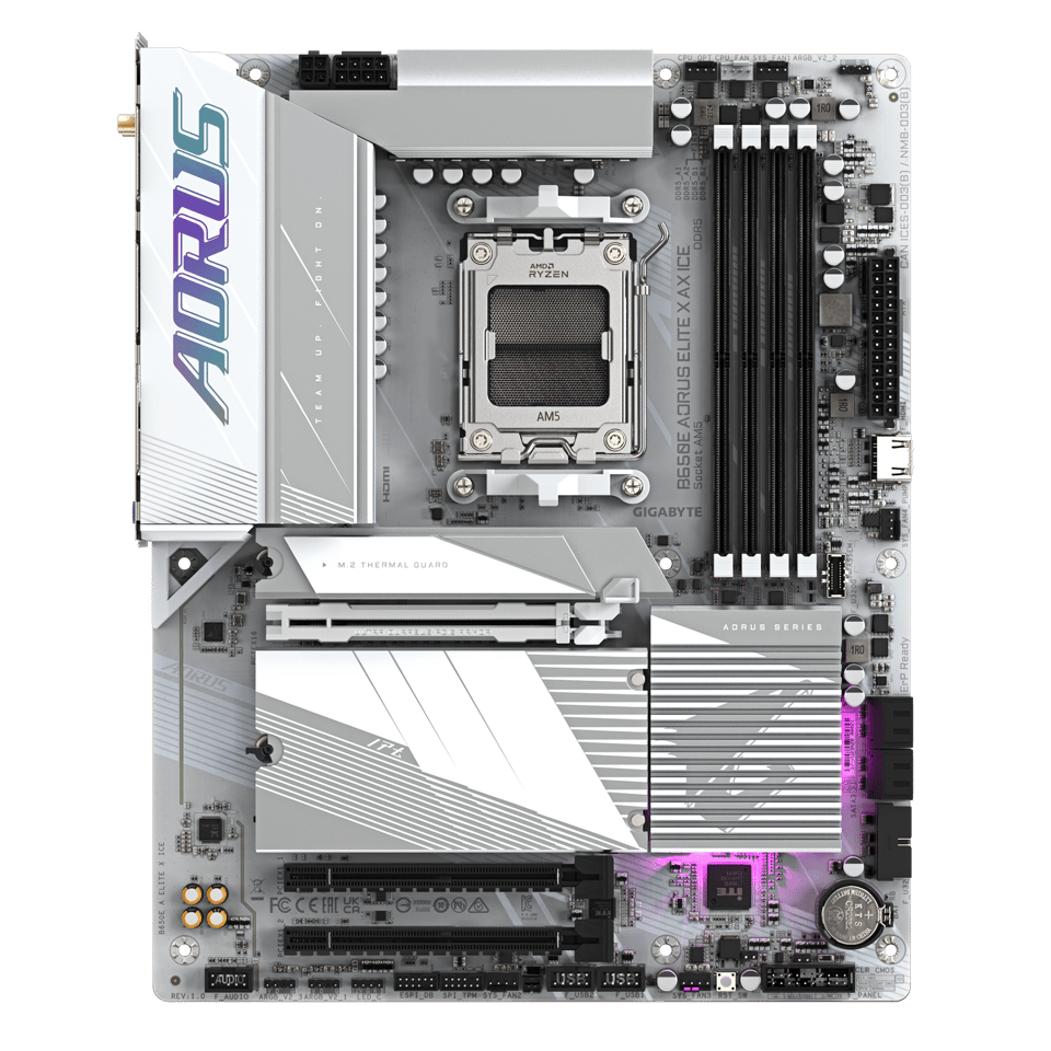 全白GIGABYTE 技嘉B650E AORUS ELITE X AX ICE ATX 主机板(DDR5) 