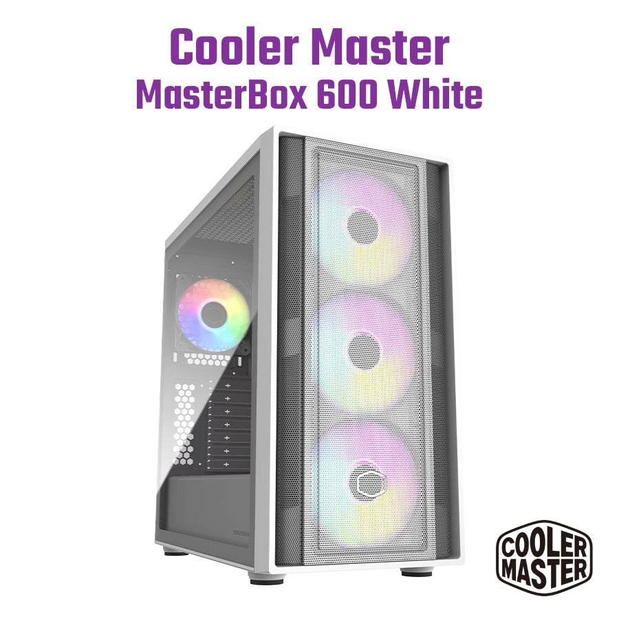 (内附4把ARGB风扇) Cooler Master MasterBox 600 ATX 机箱黑/ 白RGB MB600 