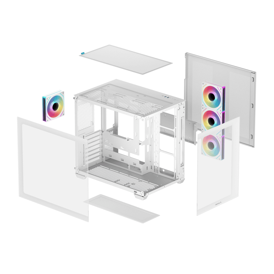 【情人节特惠】DEEPCOOL CG530 4F ATX CASE 机箱支援背插底板黑/白(内附4把ARGB风扇) 