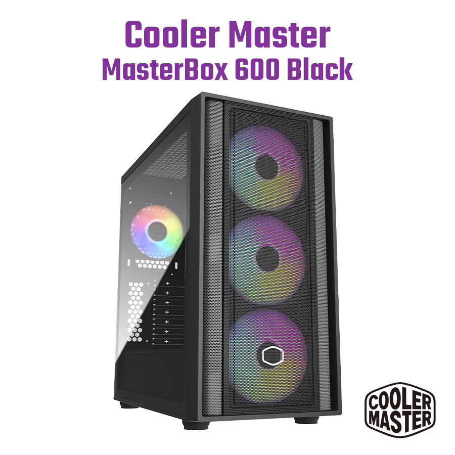 (內附4把ARGB風扇) Cooler Master MasterBox 600 ATX 機箱 黑 / 白 RGB MB600