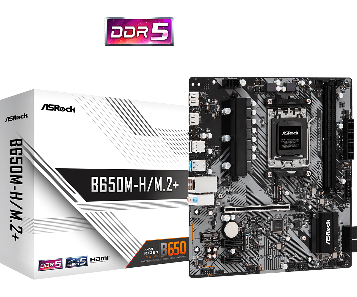 ASRock 華擎 B650M-H//M.2+ ATX 主機板 (DDR5)