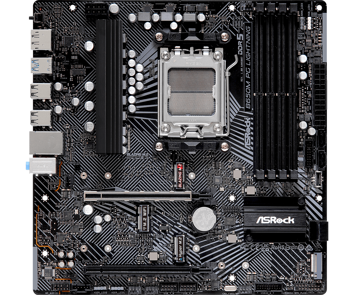 ASRock 華擎 B650M PG Lightning WiFi Micro-ATX 主機板 (DDR5)