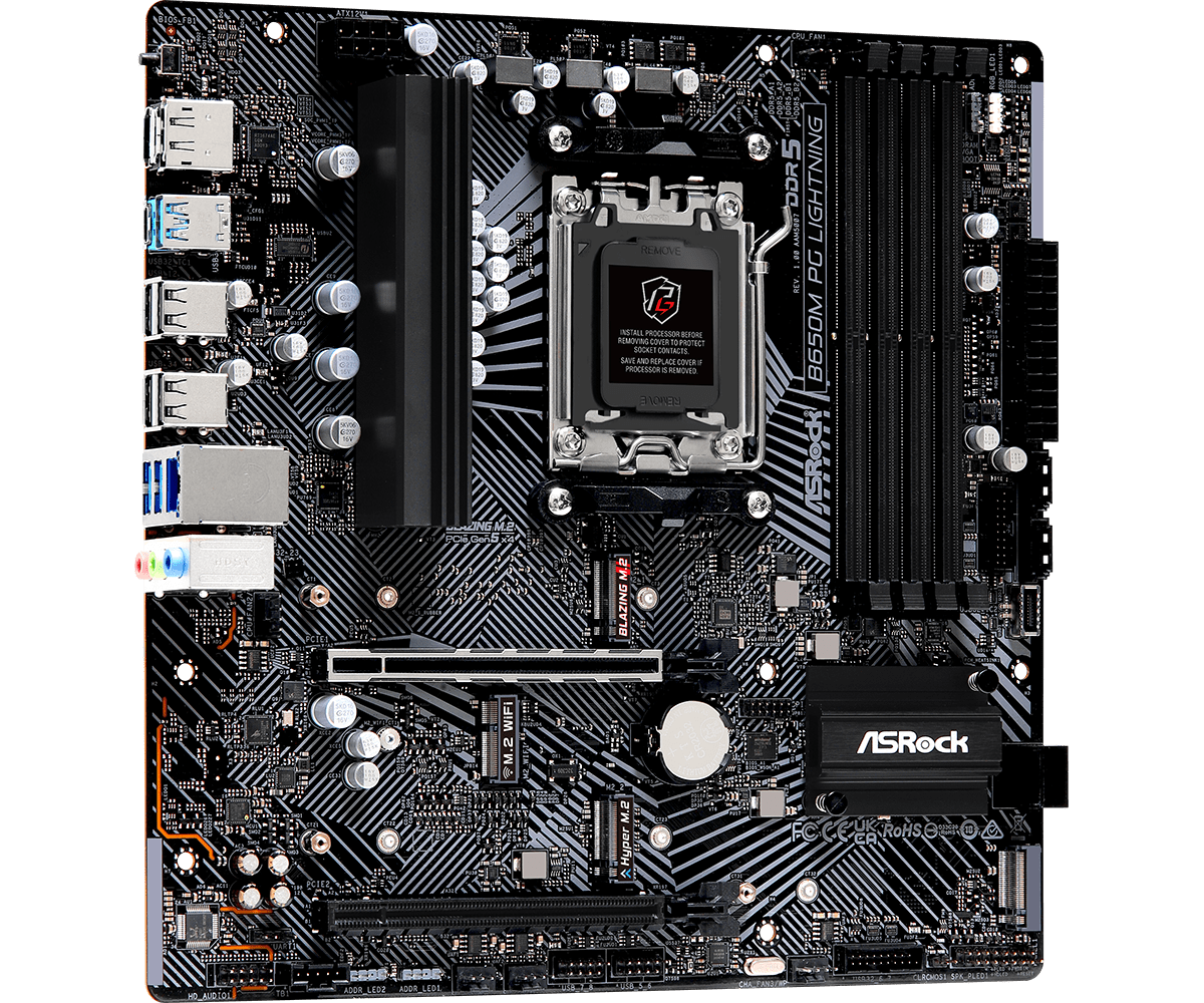 ASRock 華擎 B650M PG Lightning WiFi Micro-ATX 主機板 (DDR5)