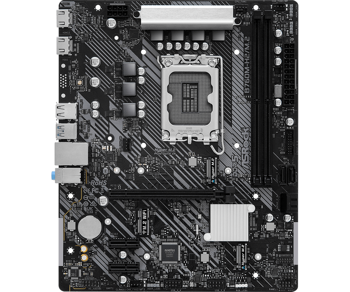 ASRock 華擎 B760M-H2/M.2 MATX 主機板 (DDR5)