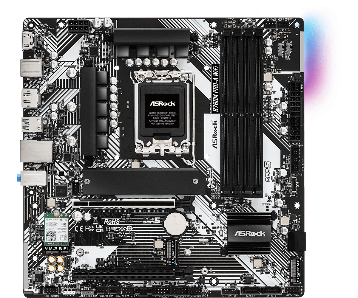 ASRock 華擎 B760M PRO-A WIFI Micro-ATX 主機板 (DDR5)