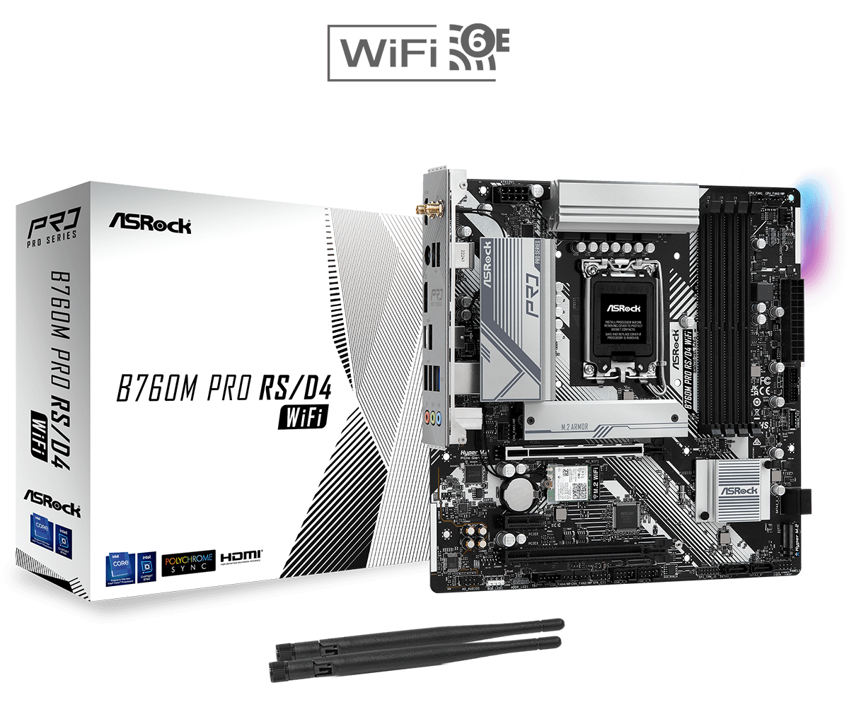 ASRock 華擎 B760M PRO RS/D4 WIFI MATX 主機板 (DDR4)