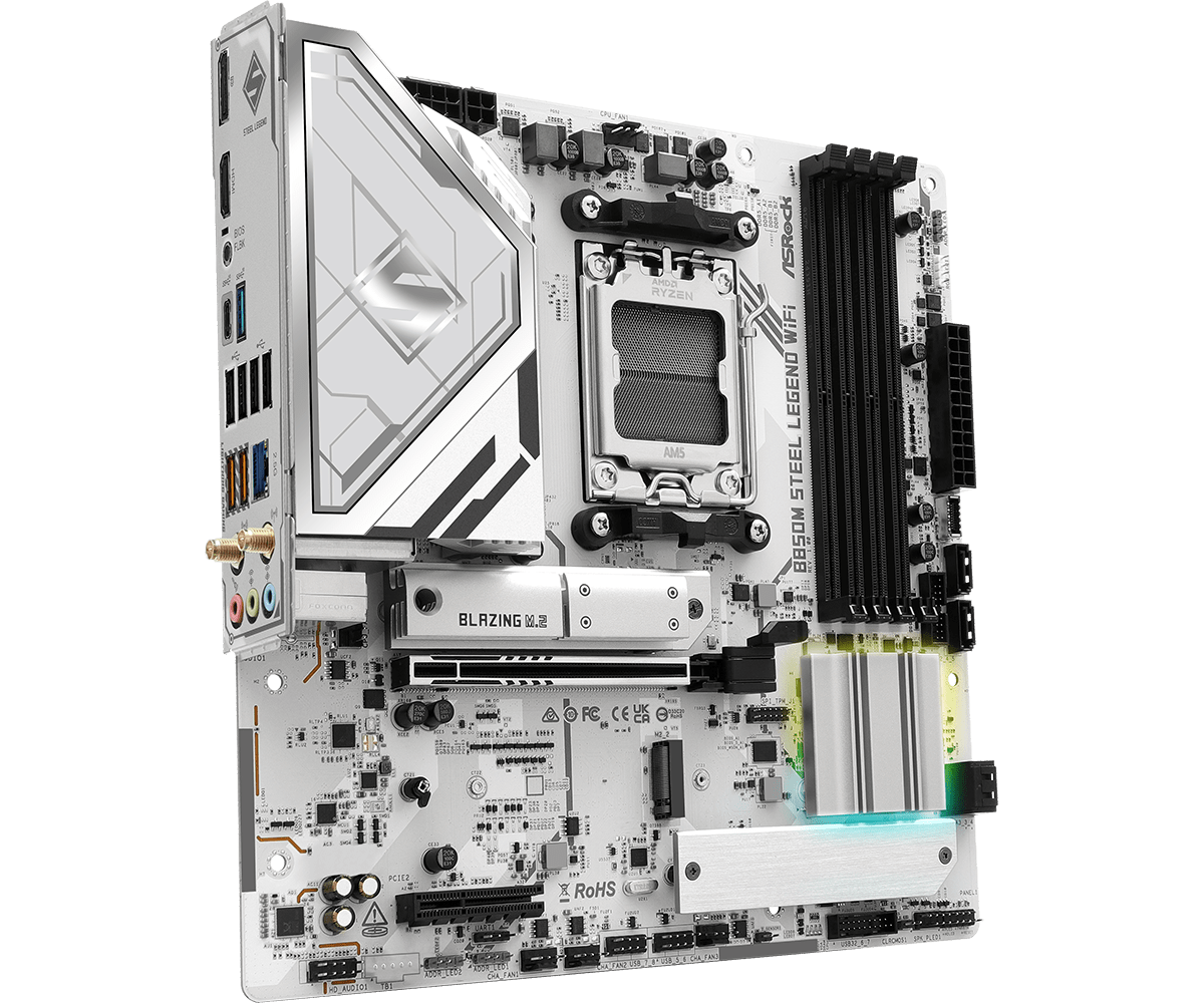 ASRock 華擎 B850M Steel Legend WiFi MATX 白色主機板