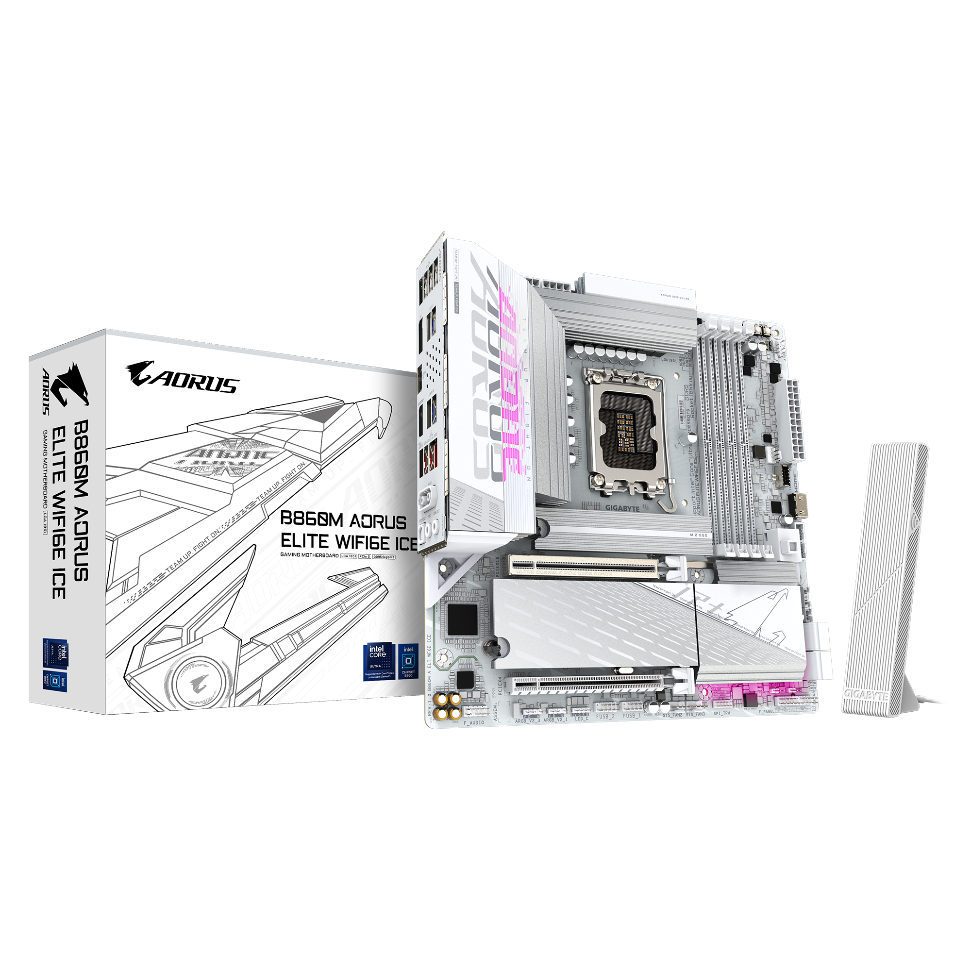 GIGABYTE B860M AORUS ELITE WIFI6E ICE MATX 白色主機板