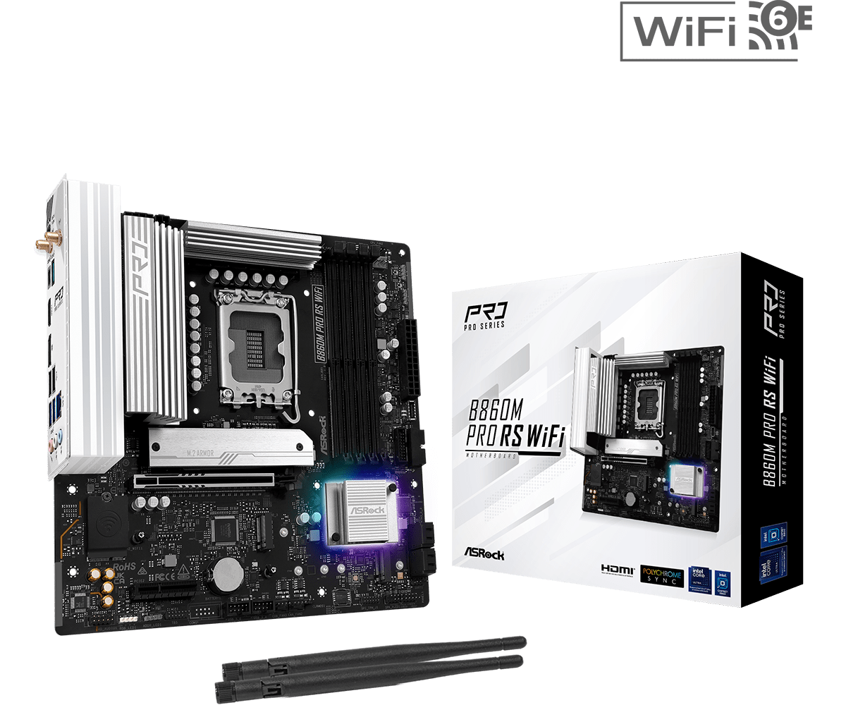 ASRock 华擎B860M Pro RS WiFi MATX 主机板